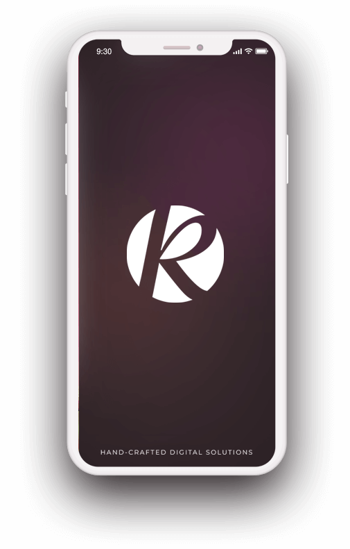 Brand identity designed by The K Studios, presented on a phone mockup